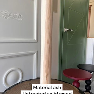 Juego de 6 patas redondas de madera de fresno, patas de madera maciza para mesas de estilo rústico con kit de montaje. imagen 6