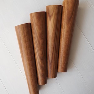 Walnut Oak Tapered Furniture Legs, Solid Wood Set