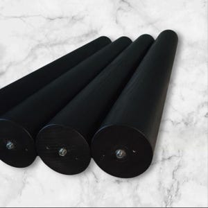 Juego de 6 patas redondas de madera de fresno, patas de madera maciza para mesas de estilo rústico con kit de montaje. imagen 14