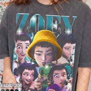 T-shirt Zoey couleurs confort rétro des années 90, T-shirt Zoey Fan, cadeau pour femme et homme T-Shir unisexe