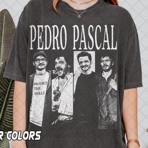 Retro 90&#39;s Comfort Colors Pedro Pascal Actor T-Shirt, Pedro Pascal Fan Tee Graphic T-Shirt, Gift For Women and Man Unisex T-Shirt