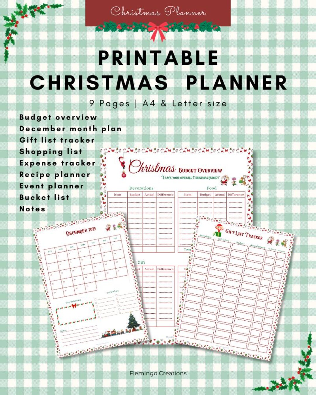 Christmas Planner Printable: Holiday Budget & Gift Organizer (digital ...
