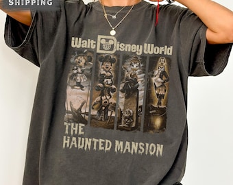 Vintage Mickey and Friends Haunted Mansion Comfort Colors Shirt, Disney Halloween Haunted Mansion Retro Shirt, Disneyland Halloween Tee