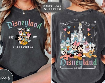 Comfort Colors Disneyland Front and Back Shirt, Disneyland Est. 1955 California Tee, Mickey And Friends Disney Shirt, Disneyland Vacation