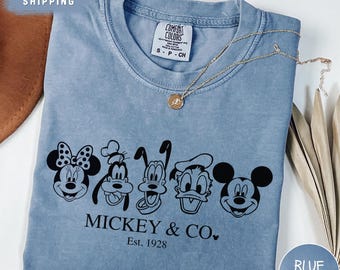Comfort Colors Disney Trip Tee, Mickey & Co. est. 1928 Shirt, Mickey And Friends Tee,Disney Trip Shirt, Family Matching Shirt, Gift For Her