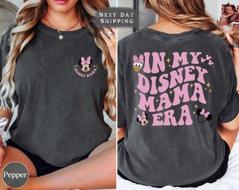 Comfort Colors Disney Mom Era Tee, Minnie Mouse Mom Shirt, Cute Pregnancy Reveal Shirt, Disney Family Vacation Outfit, Gift for Disney Moms