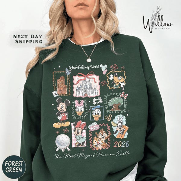 Magic Kingdom Sweatshirt, Disney Mickey and Friends Pullover, 2026 Disney Shirt, Disney Sweatshirt, The Most Magical Place Sweatshirt