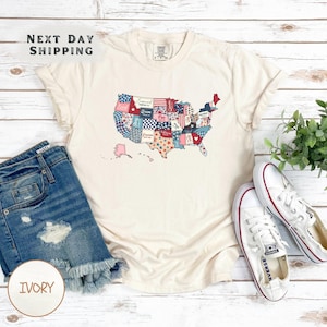 Retro America USA Map  Comfort Colors® Shirt, You Are Bible Verse America Map Shirt, 4th of July Shirt, Independence Day Shirt