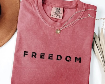 Comfort Colors Charlie Kirk Freedom Shirt, Freedom Shirt, Justice For Charlie, Patriotic Civil Rights Tee, Activist Graphic Shirt