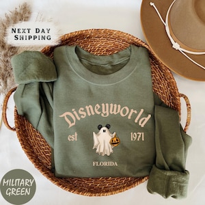 Disneyworld Mickey Halloween Sweatshirt, Mickey Minnie Ghost Sweatshirt, Est 1971 Florida