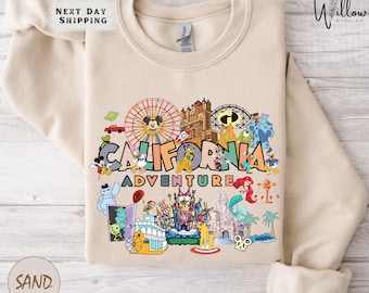 Adventure Awaits Disney Sweatshirt, California Disney Vacation Crewneck for Families, Disneyland Group Trip Pullover, Gift for Disney Fans