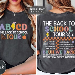 ABCD Back To School Teacher Tour Shirt,Comfort Colors Retro Teacher Tour Shirt, Teacher Gift, First Day Of School Shirt,Teacher Team