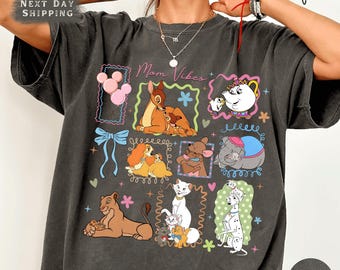 Chemise couleurs confort ambiance maman Disney, t-shirt Maternité personnages animaux Disney, cadeau voyage Disney pour la fête des mères