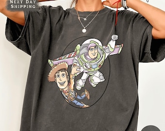 Disney Pixar Toy Story Comfort Colors Tee, Woody Buzz Retro Disneyland WDW Family Trip 2026 Shirt