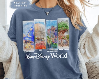 Disney World Comfort Colors Shirt, Vintage Magic Kingdom Epcot Animal Kingdom Hollywood Studios Tee, Disney Vacation Family Matching Top