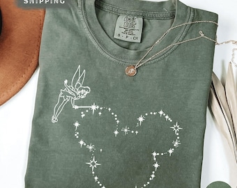 Tinkerbell Disney Trip Comfort Colors Shirt, Pixie Dust Magic Tee, Disneyworld Princess Shirt, Inspired Disney Family Shirt, Gift for Her