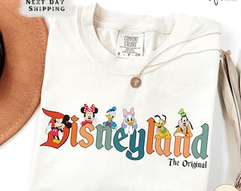 chemise vintage Disneyland The Original Comfort couleurs, t-shirt Mickey et ses amis original, tenue familiale Disney assortie ou cadeau pour elle