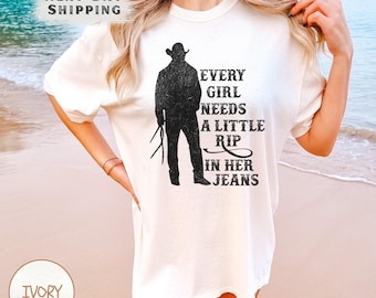 Comfort Colors® Vintage Women Shirt, Every girl needs a little rip in her jeans Shirt, Retro Women T-Shirt,Gift For Her