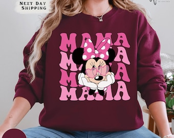 Minnie Mom Sweatshirt, Disney Mama Mouse Crewneck, Mother's Day Sweater, Disney Mom Gift, Mama Mouse Pullover