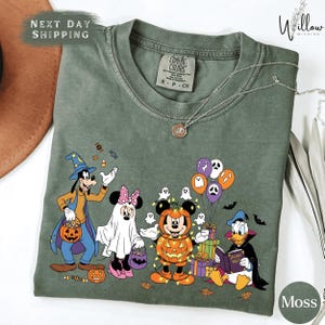 Disney Halloween Comfort Colors Shirt, Vintage Mickey and Friends Party Tee, Spooky Season Family Matching Shirt