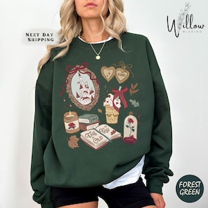 Vintage Beauty And The Beast Reading Sweatshirt, Belle Book Club Pullover, Tale As Old As Time Sweater For Book Lovers And Fans