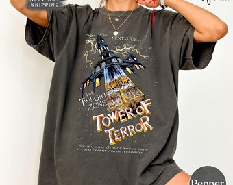 Retro Tower of Terror Disneyland Comfort Colors Tee, Hollywood StudiosShirt, Twilight Zone Inspired Shirt, Disney Family Trip Shirt