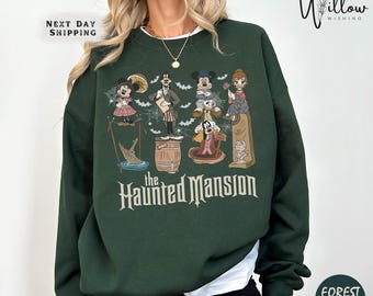 Haunted Mansion Disney Halloween Sweatshirt, Mickey and Friends Crewneck, Disneyland Fall Pullover, Spooky Season Disney Gift Sweater