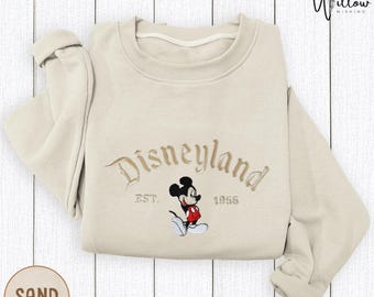 Disneyland Est 1955 Embroidered Sweatshirt, Mickey & Friends Crewneck, Disneyland Hoodie, Cute Disney Trip Outfit, Disney Park Crewneck