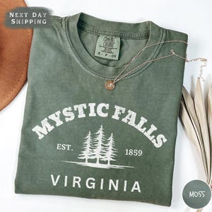 Falls  Shirt, Comfort Colors Vintage Mystic Falls Virginia Shirt, Vampire Shirt, Vampire Lover, Forest Shirt, Vampire Fan Gift, Vampire Fan