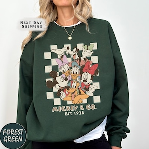 Vintage Mickey & Co 1928 Crewneck, Mickey And Friends Sweatshirt, Retro Disneyland Sweater, Disney Family Gift, Disneyworld Sweatshirt