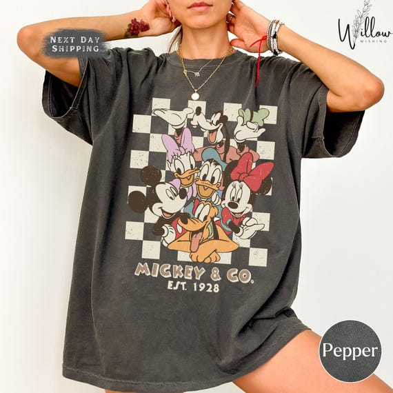 Retro Mickey & Co 1928 Comfort Colors Shirt, Disneyland Tee, Disneyworld Shirt, Mickey And Friends Family Shirt, Disney Gift