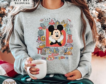 Disneyworld Retro Sweatshirt, Mickey and Friends Vintage Pullover, Disney Trip 2025 Crewneck, Disney Classic Style Shirt