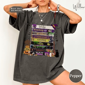 Vintage VHS Halloween Comfort Colors Shirt, 90s Horror Movie Stack Tee, Spooky Witchy Fall Retro Aesthetic Shirt