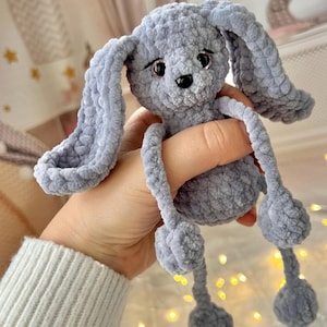 Crochet Bunny Pattern PDF No Sew Amigurumi Rabbit Pattern DIY Plush Toy Step-by-Step Tutorial  Dingling Little Bunny in English (USA terms)