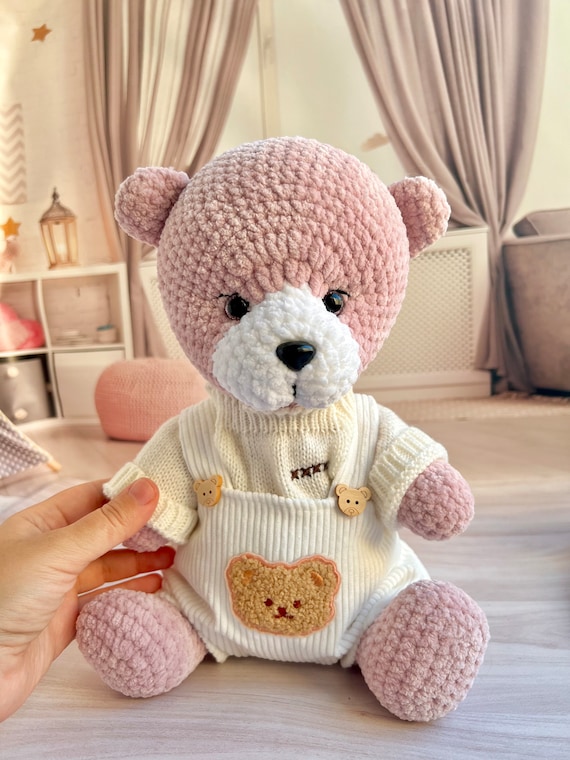 Regalo de oso de peluche amigurumi, juguete de crochet, oso de peluche,  regalos para niños, lindo y encantador osito de peluche, adorable animal de