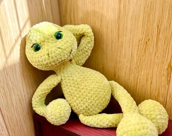 Häkelanleitung für Frosch ohne sähen, Amigirumi PDF in Englisch, Yoga-Frosch, Grüner Frosch-Anleitung für Anfänger, Sehr einfache Frosch-Anleitung.