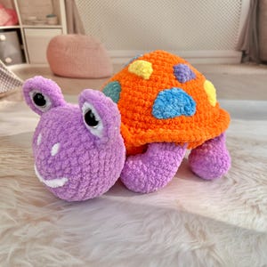 Amigurumi Turtle Pattern Big Smiling Turtle Crochet Tutorial in English (USA terms) Happy Turtle Pattern PDF file Sea animal pattern