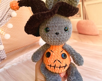 Halloween Amigurumi Häschen Häkelanleitung - süsses Häkelmuster für Herbst Dekor, Spooky Saison Häkelanleitung