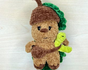 Amigurumi Acorn Crochet Pattern – No Sew easy Autumn Toy (PDF) Tutorial in English USA terms