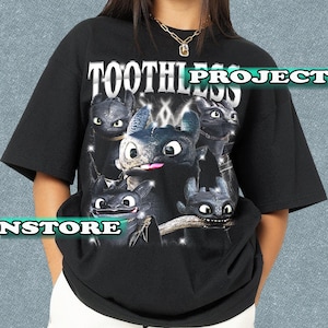 Retro 90&#39;s Toothless Shirt, How to Train Your Dragon Est 2010 Tee Bootleg Graphic Fan Tee Shirt,Gift For Women and Man Unisex T-Shirt PF098