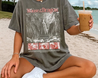 Camiseta Comfort Colors de La Casa del Dragón, camiseta gráfica pirata de la película medieval Dragon Dragon, regalo para mujer y hombre, camiseta unisex PF0101