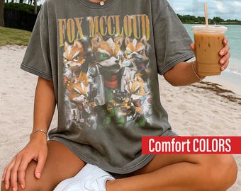Comfort Colors Fox McCloud Star Shirt, Fox Super Mrio Galaxy Movie Fan T-Shirt, Cute Space Adventure, Gift For Women & Men Unisex T-Shirt