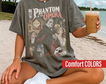 Comfort Colors Vintage Phantom of the Opera 1925 Shirt, Red Death Masquerade Horror Movie Shirt, Halloween Movie Shirt, Silent Film Tee
