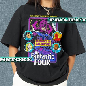 Retro 90&#39;s Fantastic Four Shirt, In Search Of Galactus Fantastic 4 Bootleg Graphic Fan Tee Shirt,Gift For Women and Man Unisex T-Shirt PF095
