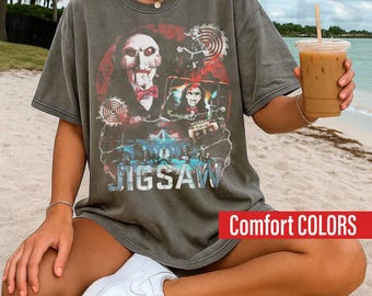 Comfort Colors Retro 90's Saw Tobin Bell Shirt, Halloween Horror Movie Graphic Fan Tee Shirt, Unisex T-Shirt ST66
