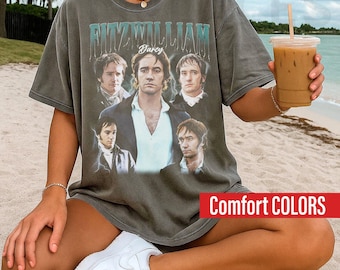 Comfort Colors Retro 90's Fitzwilliam Darcy Shirt, Fitzwilliam Darcy Prejudice Movie Bootleg Graphic Fan Tee Shirt, Unisex T-Shirt FD001