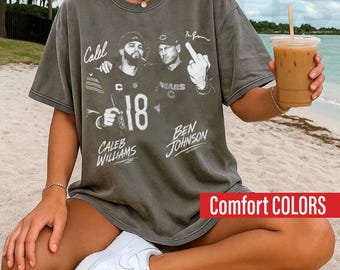 Comfort Colors Caleb Williams Shirt, Ben Johnson Chicago Football Shirt, Caleb Williams 18 Fan Vintage Shirt, Funny Football Fan Gift