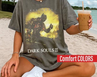 Comfort Colors Retro 90's Dark Souls Shirt, Soulsborne Inspired Gaming Bootleg Graphic Shirt, Gift For Women and Man Unisex T-Shirt PF0105