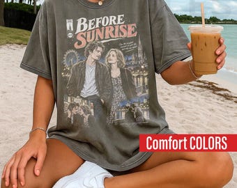 Comfort Colors Vintage Before Sunrise 1995 T-Shirt, Ethan Hawke, Richard Linklater, Julie Delpy, Retro Film Shirt, Vienna