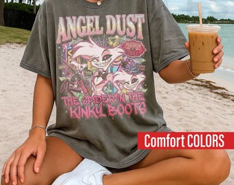 Comfort Colors Angel Dust Vintage T-Shirt, Hazbin Hotel Bootleg Rap Tee, 90s Retro Style Graphic Shirt AD12